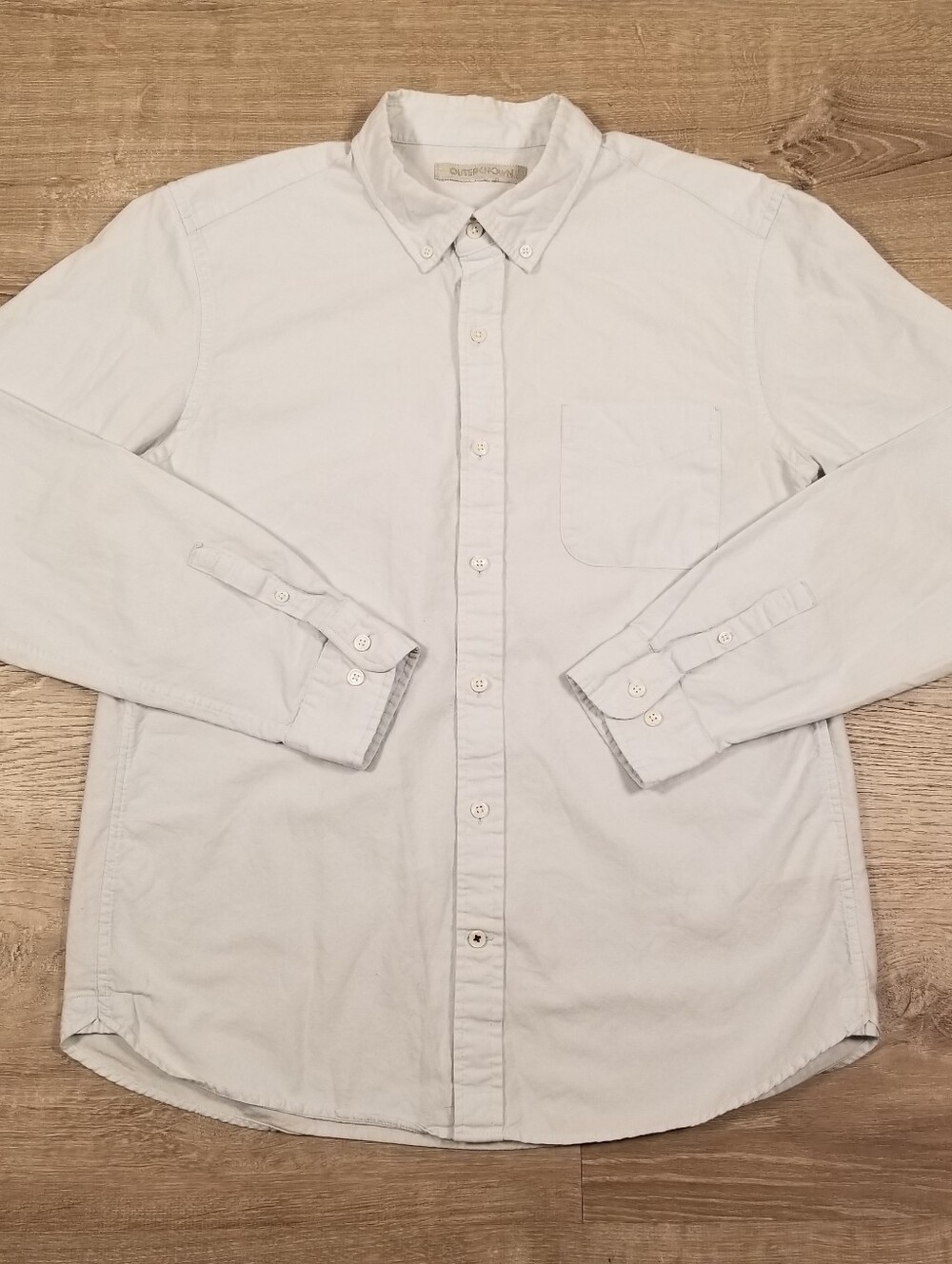 Outerknown The Artist Oxford Button Down Long Sleeve Shirt Mens Medium Blue